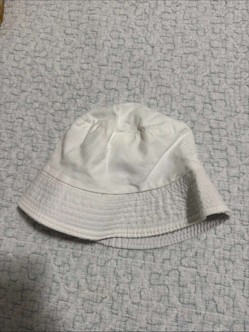 White Kids Cherry Embroidered Bucket Hat